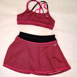 C9 set skirt and sports bra, girls sz L 10/12